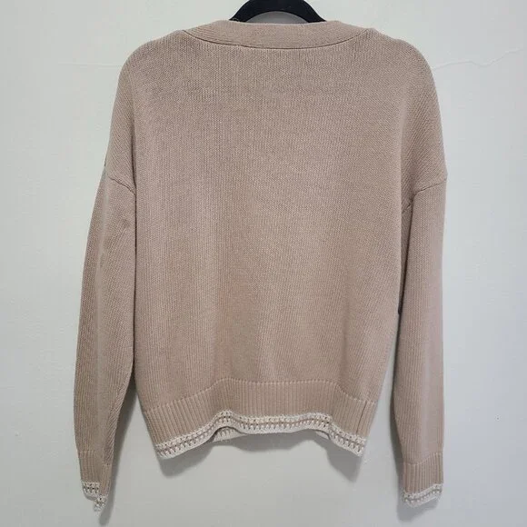 NWT Amour Vert Texture Cotton Cardigan Biscotti size M - Picture 2 of 11